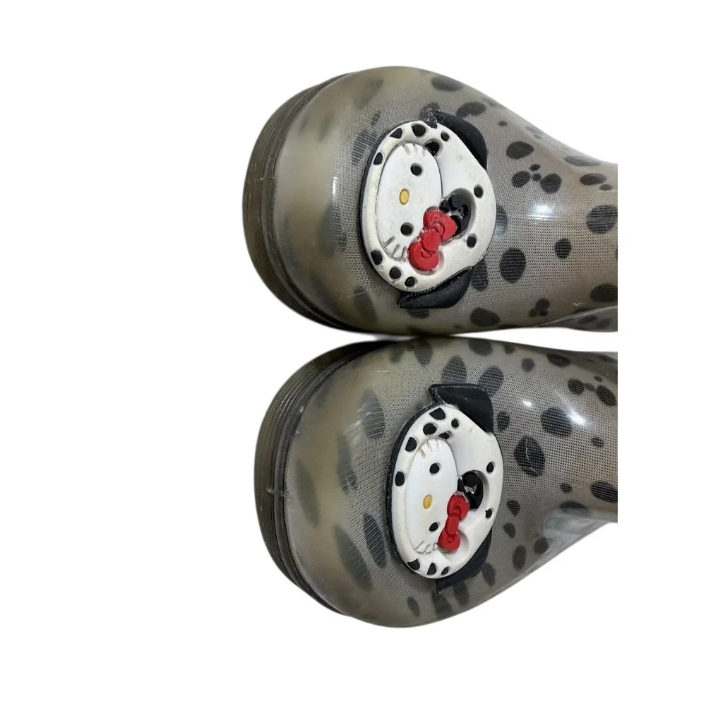 Kidcore Hello Kitty Sanrio Grendene Kids Rain Boots 9 Grey Dalmatian Jelly Shoes